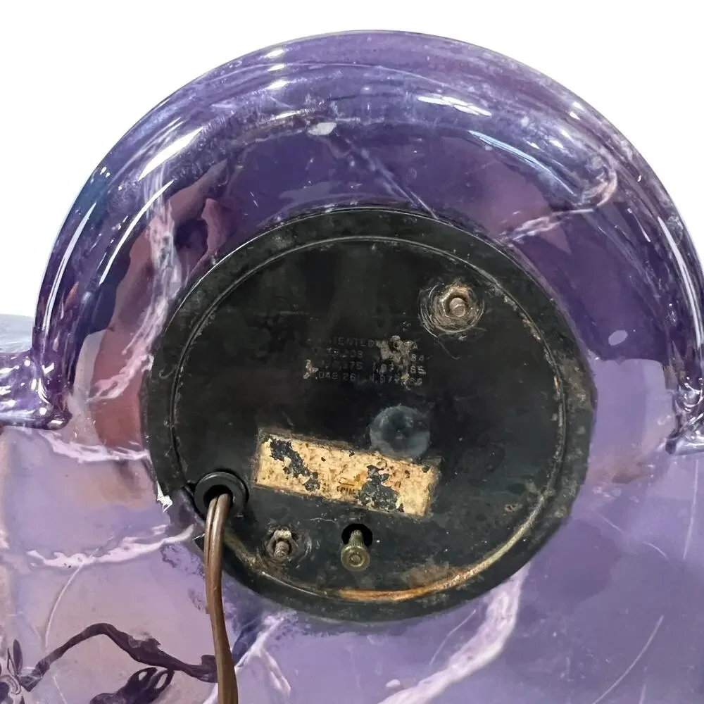 Vintage Sessions Electric Porcelain Mantle Clock Purple Gold Trim 11